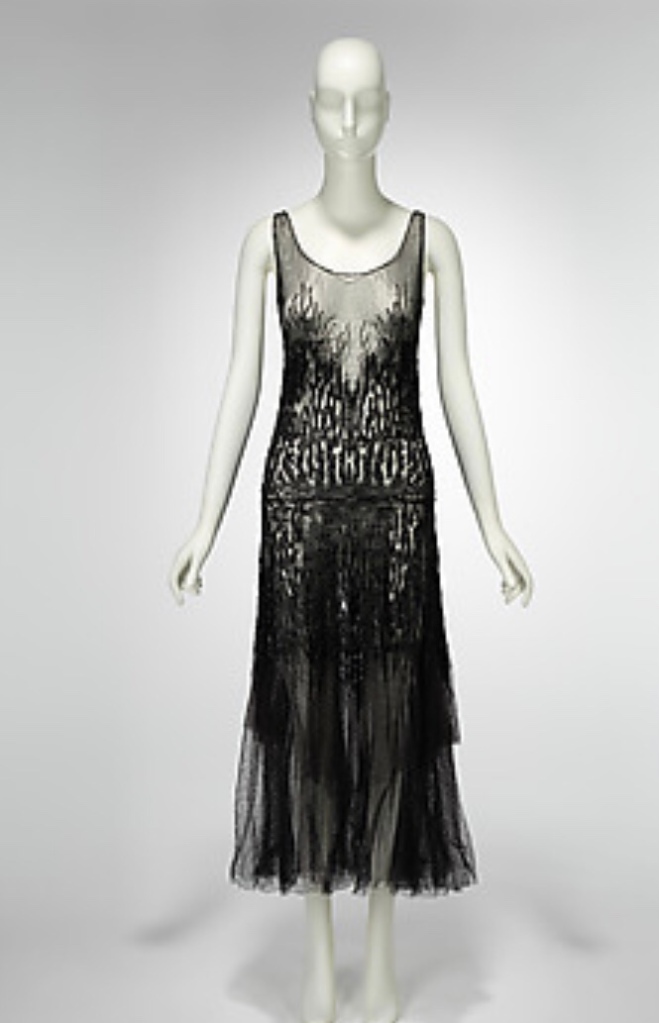 1950s Black Velvet Beaded Gown With Train 34 Bust 28 